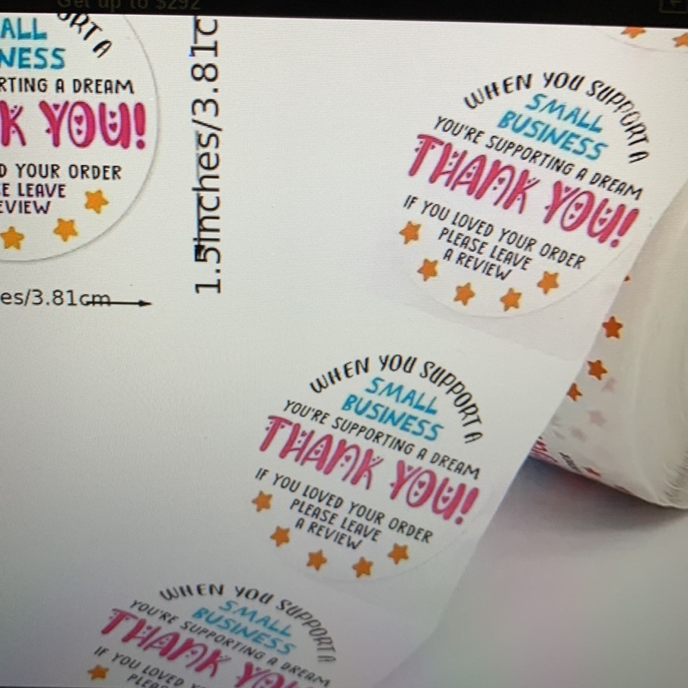 COPY - New Roll Of 500 Thank You Stickers 1.5 inches - Picture 2 of 4